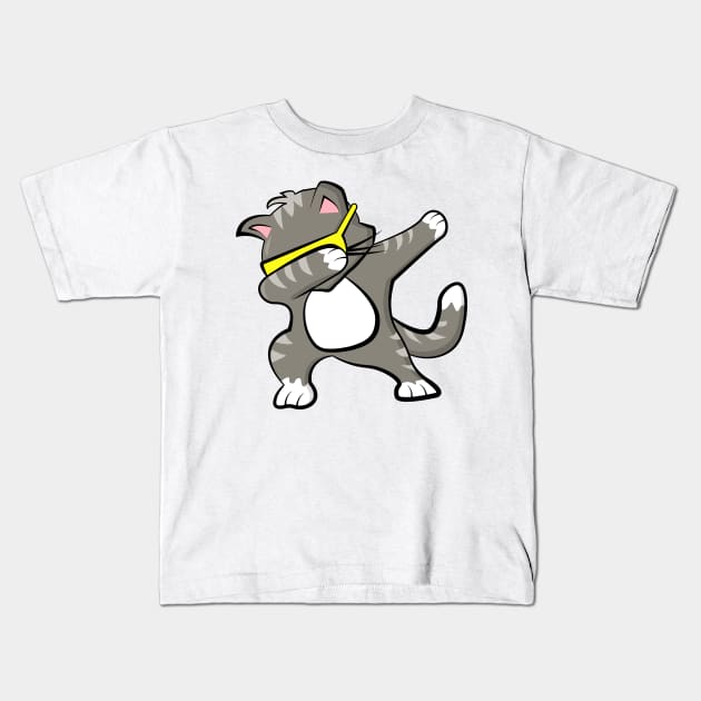 Dabbing cat Kids T-Shirt by IDesign23